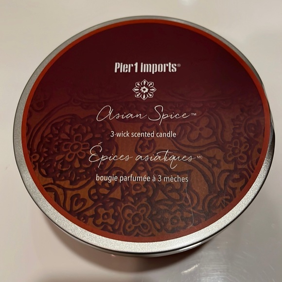Pier 1 Accents Pier Asian Spice Candle Large 3 Wick Nwt 14 Oz